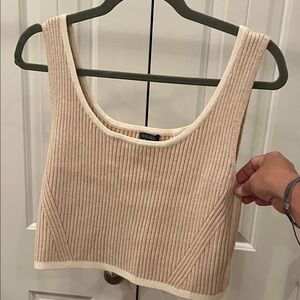 wild fable Beige Ribbed Cropped Tank